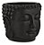 Cachepot cabeça de Buda | preto | porcelana | 10 cm - Imagem 3