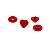 Botão Rita Coração cor Vermelho (Tam. 10) - Imagem 1