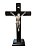 Crucifixo Madeira Cristo em Estanho de Mesa 28,5x18 cm - Imagem 1