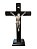Crucifixo Madeira Cristo em Estanho de Mesa 30x18 cm - Imagem 1