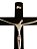 Crucifixo Madeira e Cristo em Estanho de Parede 27x18 cm - Imagem 2