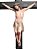 Crucifixo Cruz de madeira Pintada Gesso 40 cm - Imagem 2