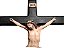 Crucifixo Cruz de madeira Pintada Gesso 40 cm - Imagem 3