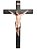 Crucifixo Cruz de madeira Pintada Gesso 40 cm - Imagem 1