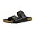 Chinelo Slide Birken Spossi Fivelas Couro Preto - Imagem 1