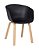 Cadeira Toledo com base em aço e acabamento idêntico a madeira e Assento Polipropileno Preto Fratini 1.00279.01.0002 - Imagem 1