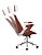 Cadeira Kopenhagen Presidente Estrutura em madeira com base cromada e assento e encosto em couro ecológico Branco Fratini 1.00275.01.0001 - Imagem 5