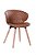 Cadeira Design Fixa Revestida em Courino com Costura Matelassê ANM 6717 Caramelo - Imagem 1