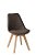 Cadeira Design Fixa Revestida em Camurça e Assento Estofado ANM 8033 Marrom - Kit 4 - Imagem 2