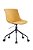 Cadeira Design Giratória Revestida em Tecido Linho ANM 6710 Mostarda - Kit 2 - Imagem 2