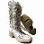 Bota Texana Feminina Laser Branco Sola Marfim Bico Quadrado - Imagem 5