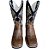 Bota Texana Brown Cano Indian Preto Sola Preta Bico Quadrado - Imagem 4