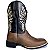 Bota Texana Brown Cano Indian Preto Sola Preta Bico Quadrado - Imagem 3