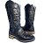 Bota Texana Feminina Touro Sentado Preto Strass Glitter Salto Madeira Bico Quadrado - Imagem 1