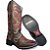 Bota Texana Feminina Touro Sentado Crazy Horse Linhas Bico Quadrado - Imagem 5