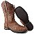 Bota Tex Feminina TS Camel Strass Cano Curto Salto Madeira Bico Q - Imagem 4