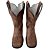 Bota Tex Feminina TS Camel Strass Cano Curto Salto Madeira Bico Q - Imagem 5