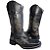 Bota Texana Feminina TS Fossil Preto Stass Sola Preta Bico Quadra - Imagem 2