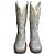 Bota Texana Feminina Creme Country Girl Sola Marrom Bico Quadrado - Imagem 4
