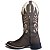 Bota Texana Feminina Touro Sentado Laser Brown Sola Preta Bico Qu - Imagem 4