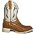 Bota Texana Bambu Camel Sola Marfim Bico Quadrado - Imagem 3