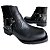 Botina Tex TS Rock Rustico Preto Sola Preta Vira Preta Bico Quadr - Imagem 2