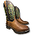 Bota Texana Fossil Cano Preto Sola Jump Bico Quadrado - Imagem 1