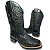 Bota Texana Feminina Cano Médio Laser Black Sola Preta Bico Quadr - Imagem 2