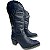 Bota Texana Feminina TS Black Strass Ziper Salto Madeira Bico Fin - Imagem 1