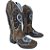 Bota Texana Feminina Touro Sentado Fossil Asa Azul Bico Quad - Imagem 2