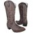 Bota Texana Feminina Touro Sentado Rustico Bord Strass Bico Fino - Imagem 2