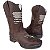 Bota Texana Crazy Horse Americana Bege Jump Bico Quadrado - Imagem 5