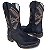 Bota Texana Pro Black Bordado Sola Jump Bico Quadrado - Imagem 1