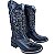 Bota Texana Feminina Touro Sentado Cruz Cano Glitter Bico Quadrad - Imagem 2