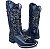 Bota Texana Feminina Touro Sentado Cruz Cano Glitter Bico Quadrad - Imagem 1