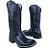 Bota Texana Feminina Mila Total Black Bico Quadrado - Imagem 1