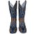 Bota Texana Feminina Touro Sentado Camel Fire Azul Strass Bico Q - Imagem 4