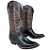 Bota Texana Touro Sentad Estampa Arraia Couro Carrapeta Bico Fino - Imagem 1