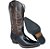 Bota Texana Touro Sentad Estampa Arraia Couro Carrapeta Bico Fino - Imagem 4