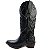 Bota Texana Touro Sentad Sol Estampa Jacar Black Bico Fino - Imagem 2