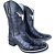Bota Texana Estampa Avest Preto Bico Quadrado - Imagem 1