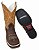 Bota Texana Camel Bord Sola Preta Bico Quadrado - Imagem 4