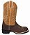 Bota Texana Camel Bord Sola Preta Bico Quadrado - Imagem 2