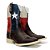 Bota Texana Estrela Americana Sola Marfim Bico Quadrado - Imagem 2