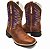 Bota Texana Fossil Cano Azul Sola Preta Bico Quadrado - Imagem 1