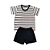 Pijama Masculino Infantil Gola em V Manga Curta, Camisa Listrada - Lily Pijamas - Imagem 1