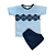 Pijama Meia Manga Masculino Infantil Mosaico Azul - Lily Pijamas - Imagem 1