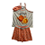 Pijama Regata Infantil Feminino laranja com Tapa Olho - Lily Pijama - Imagem 1