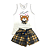 Pijama Regata Feminino Infantil com Bordado e Short Curto - Lily Pijamas - Imagem 1