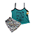 Pijama Baby Doll Adulto Feminino Alça Azul - Lily Pijamas - Imagem 1